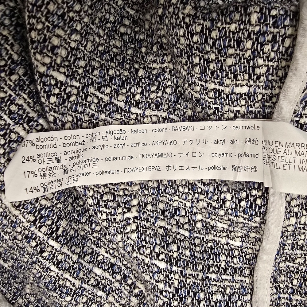 Zara Tweed Tassel Accent Boxy Relaxed Blazer Jacket Size S - Picture 4 of 5